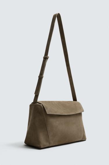 SAC BANDOULIÈRE EN CUIR L ÉDITION LIMITÉE - Vert kaki de Zara - Image 2