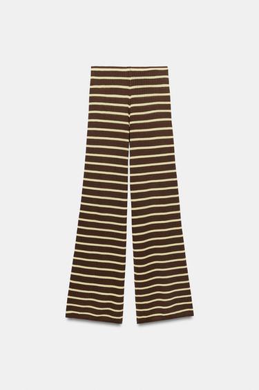 STRIPED TROUSERS - Brown by Zara - Image 4