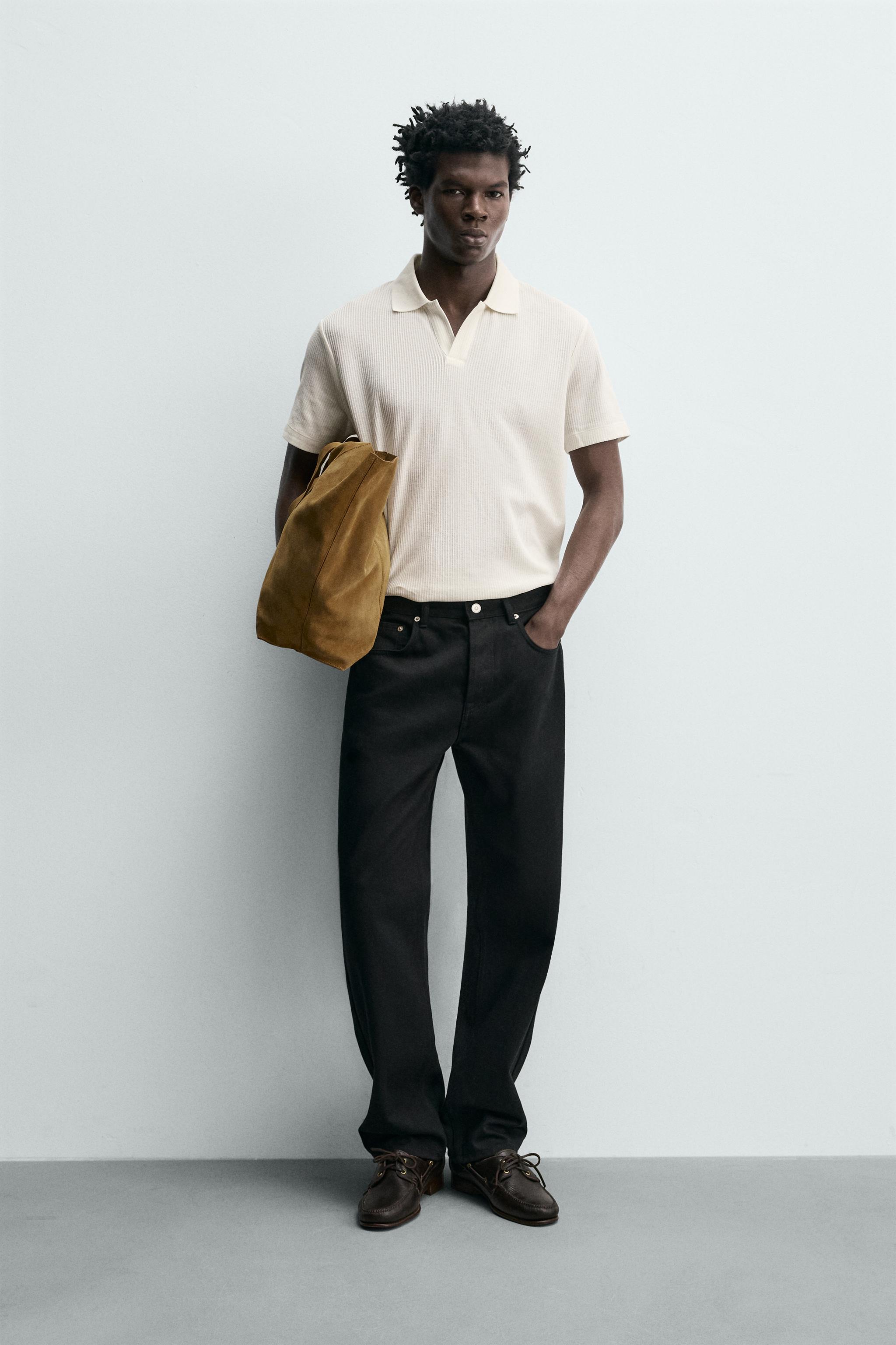 POLO REGULAR FIT EN COTON STRUCTURÉ