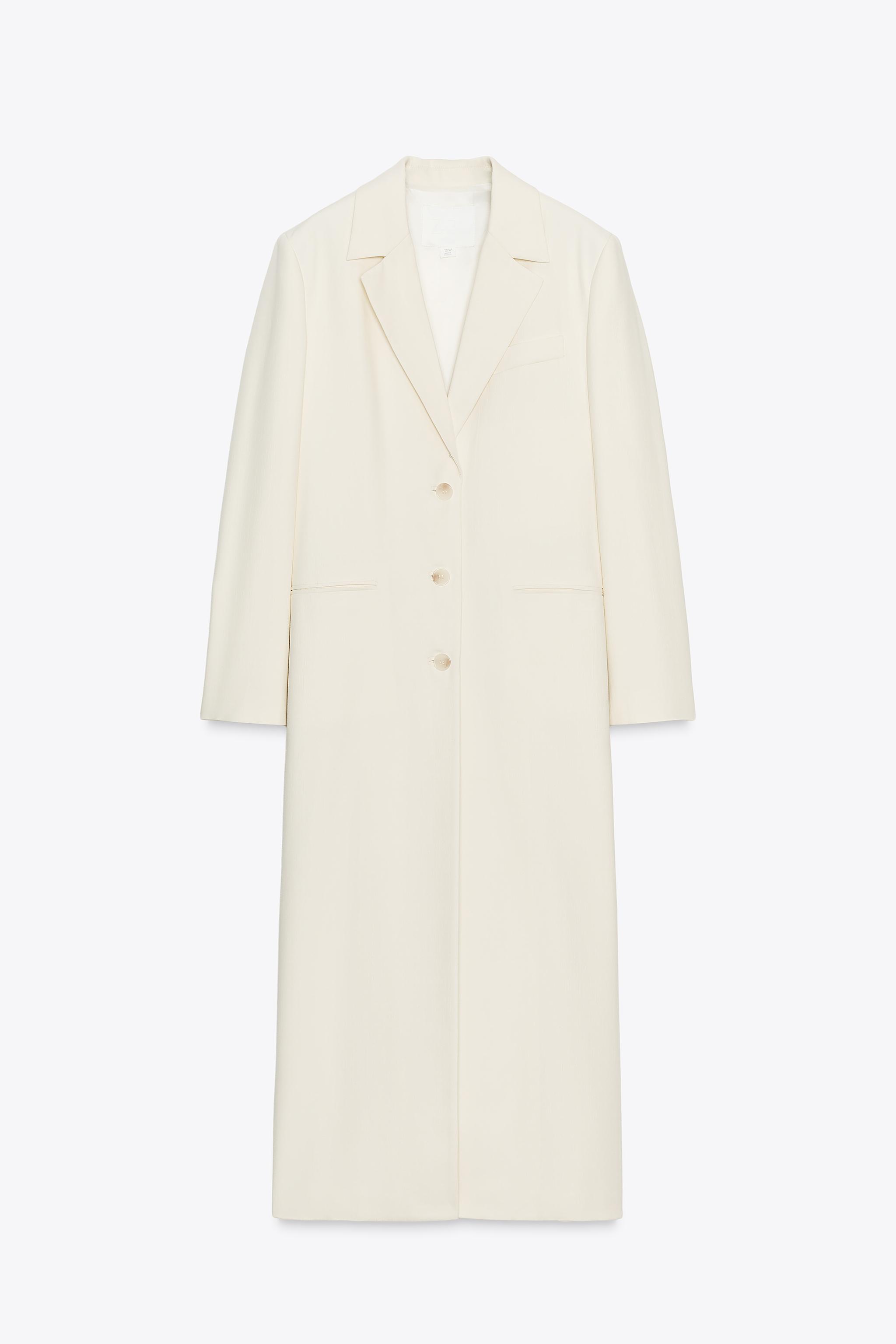 ★ZARA★ LINEN FROCK COAT ZW COLLECTION ZW COLLECTION LINEN FROCK COAT - Oyster-white | ZARA United