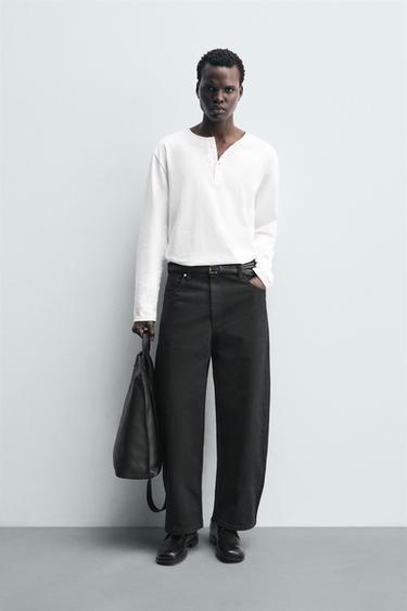 WIDE-LEG JEANS - Black by Zara