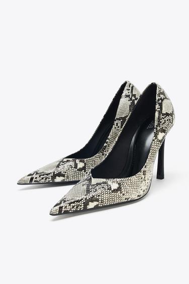 CHAUSSURES À TALONS IMPRIMÉ ANIMALIER - Serpent de Zara - Image 1