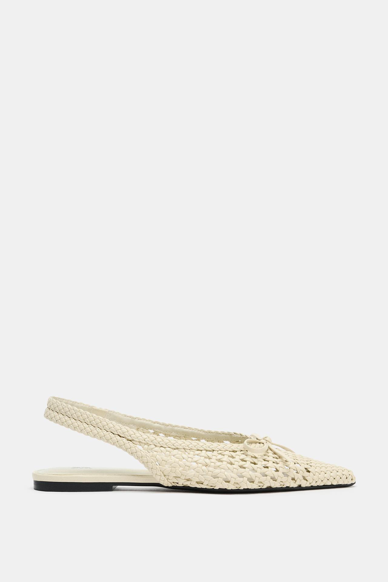 ZARA BRAIDED EFFECT FLAT SHOES