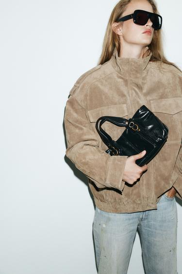 HANDBAG WITH METAL DETAILS - Black by Zara