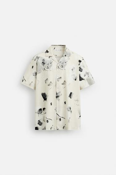 CHEMISE ÉLASTIQUE À IMPRIMÉ FLORAL - Beige de Zara - Image 5