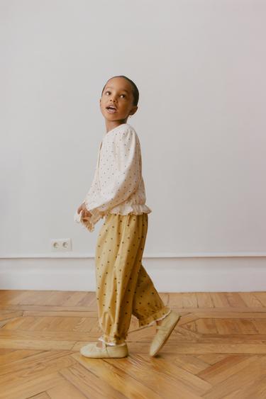 PANTALÓN BOMBACHO TOPOS - Amarillo de Zara