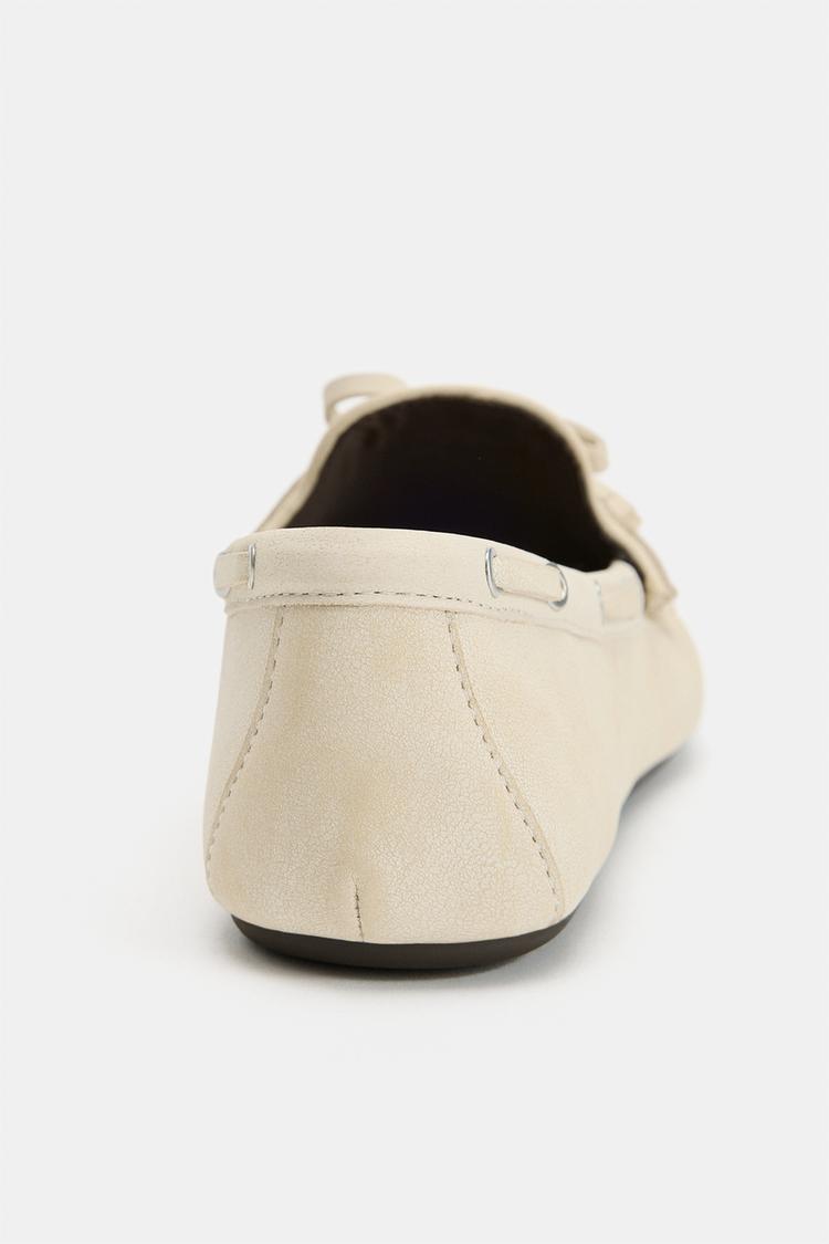 Mocasines planos de cuero fruncido 6