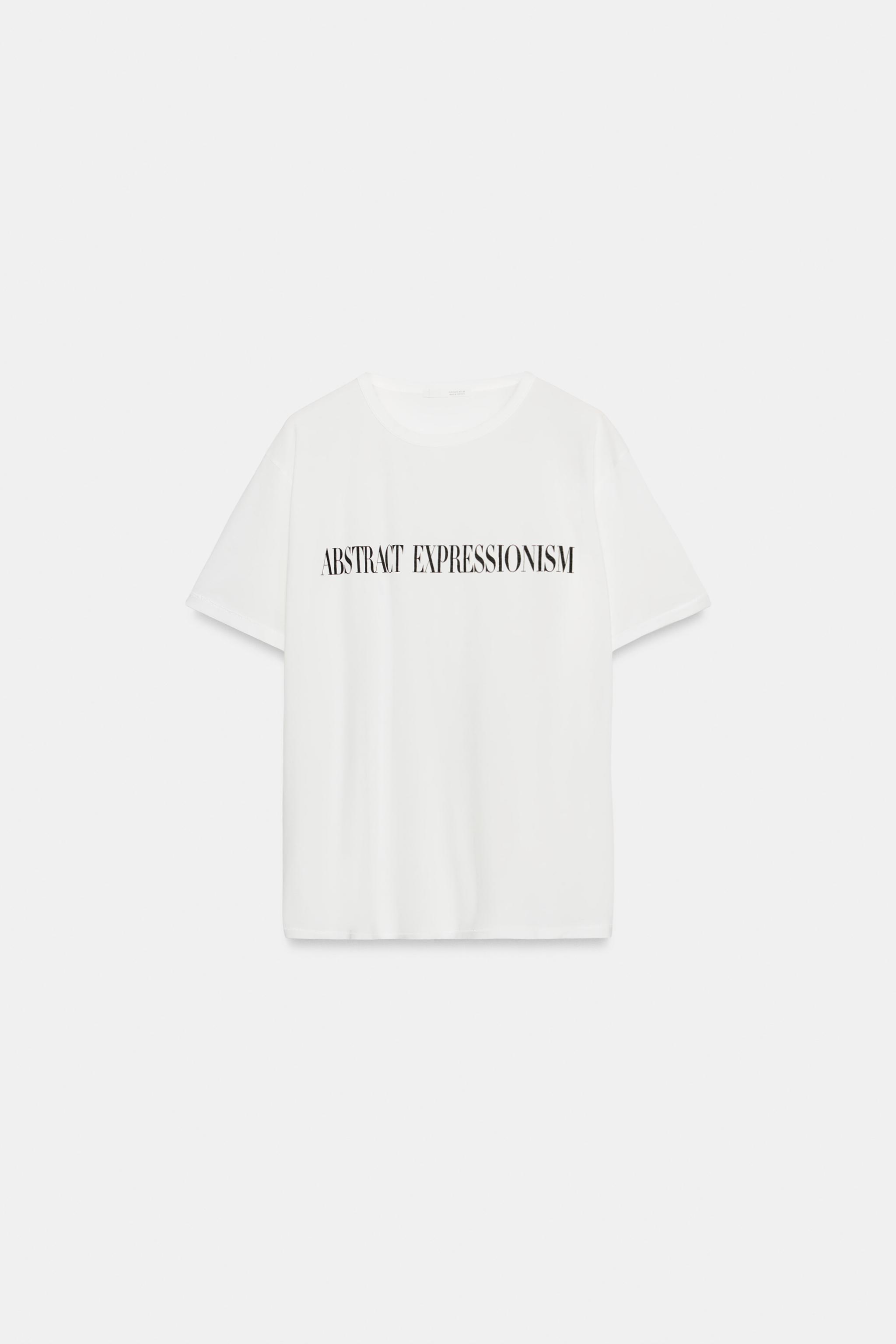 Zara TEXT PRINT OVERSIZED T-SHIRT — фото 6