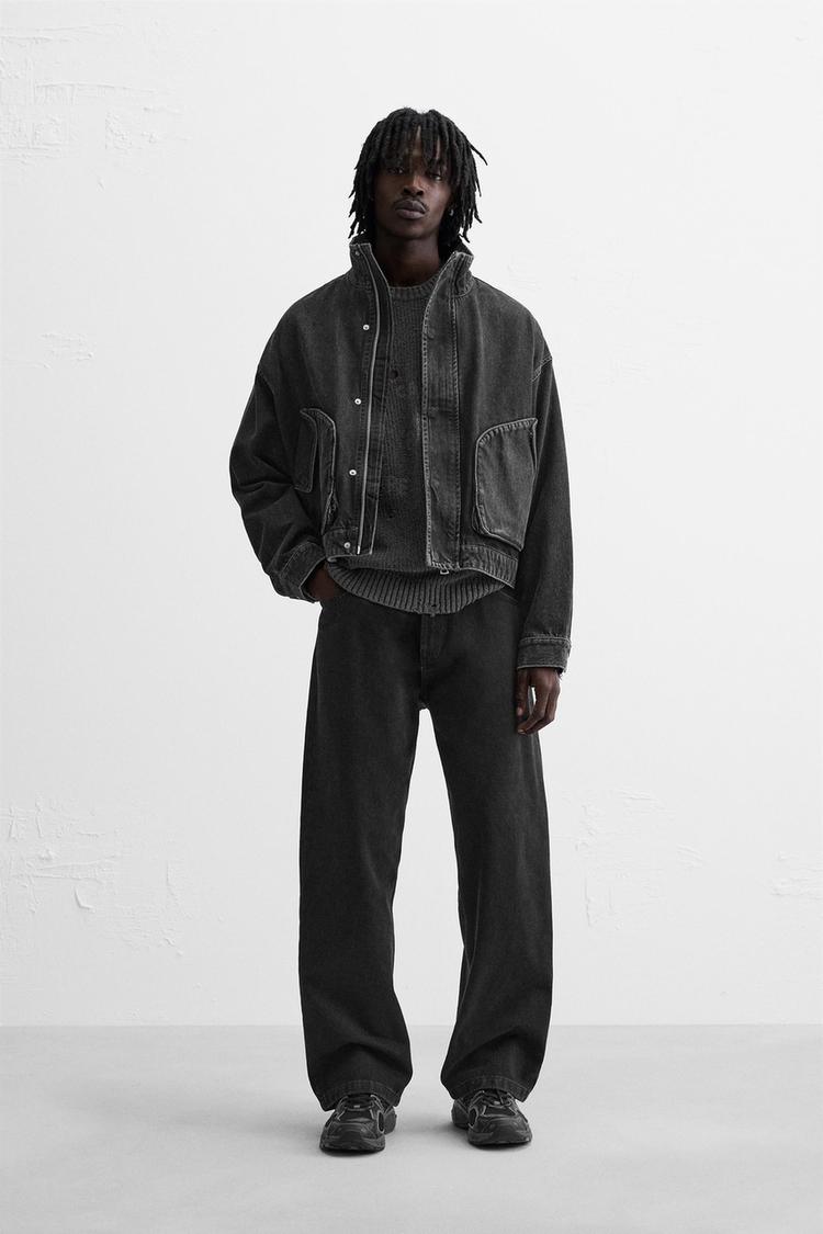 BOXY FIT DENIM JACKET - Black | ZARA United States
