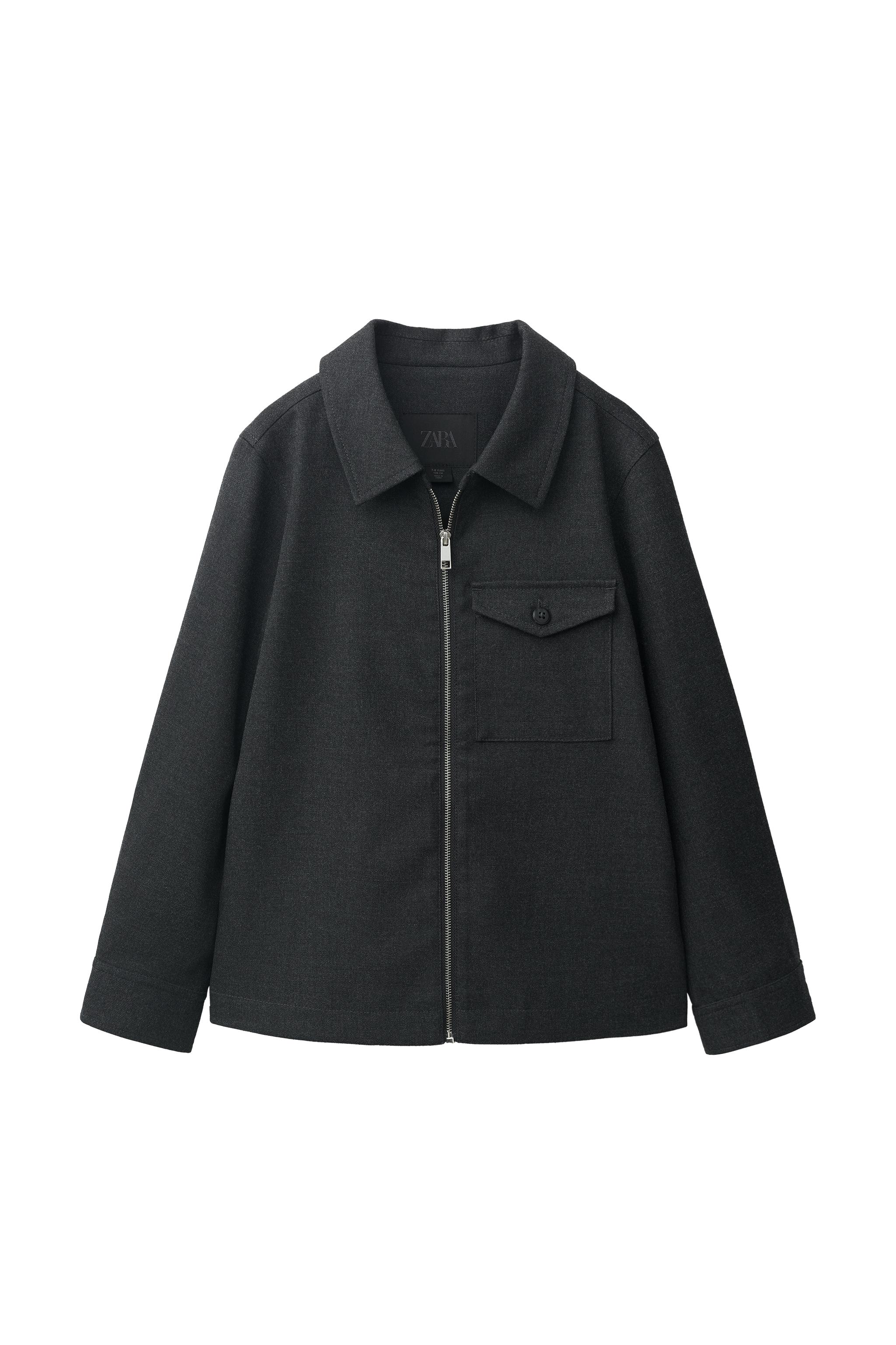 ジップアップシャツジャケット - ダークグレー | ZARA Japan / 日本