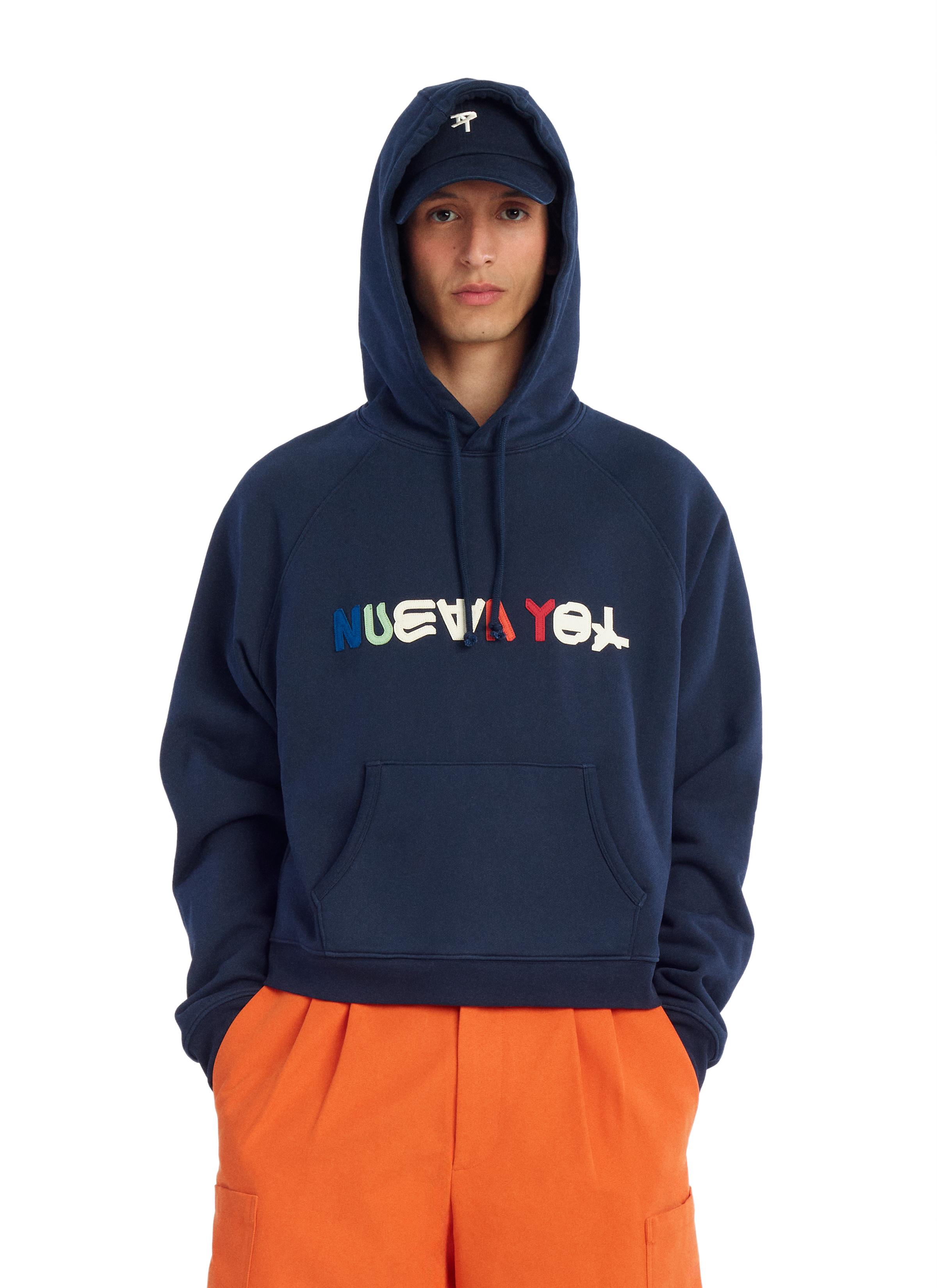 NEW YOL PATCH HOODIE — Navy blue