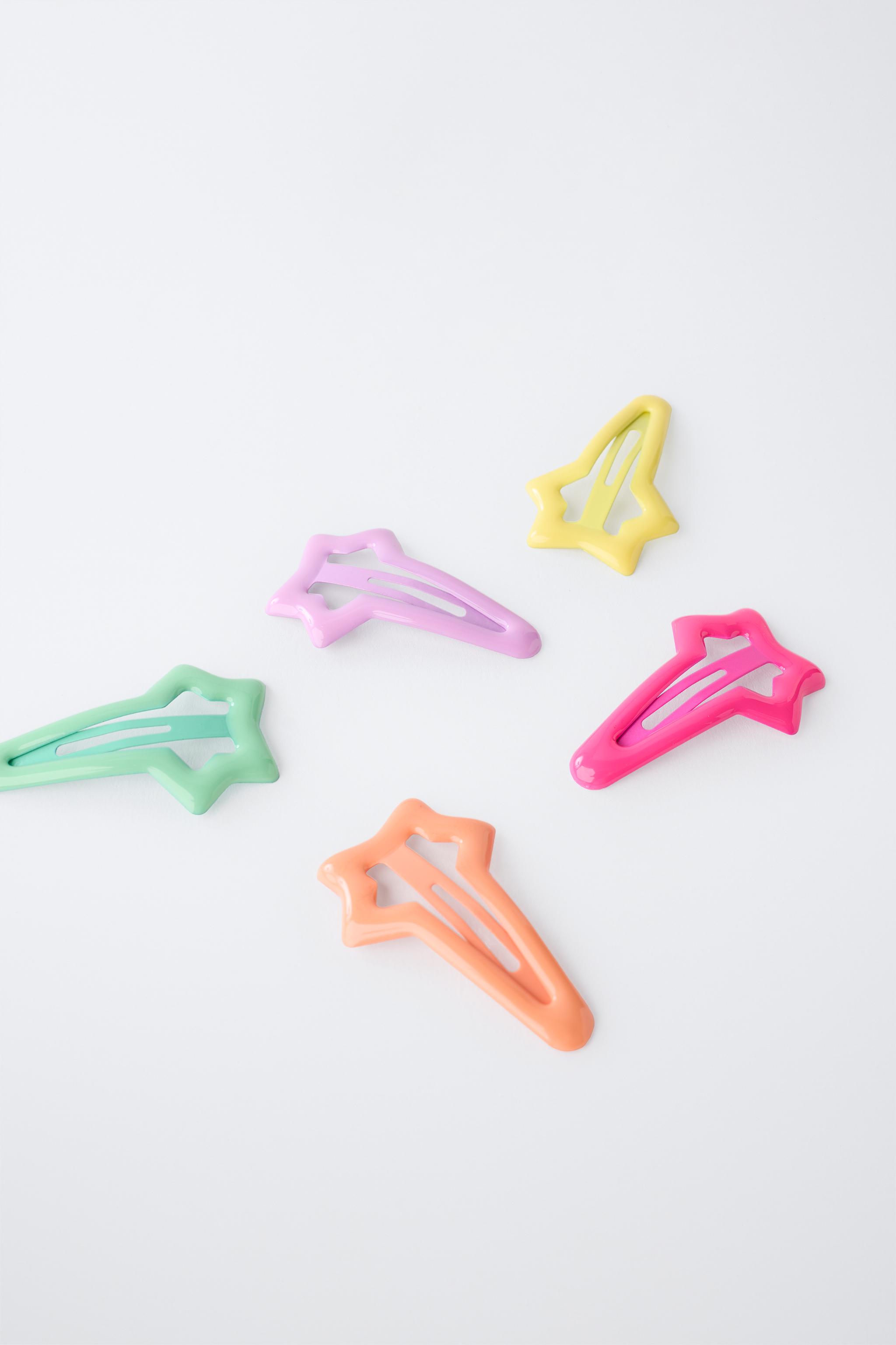 PACK OF FIVE STAR CLIPS — Multicolored