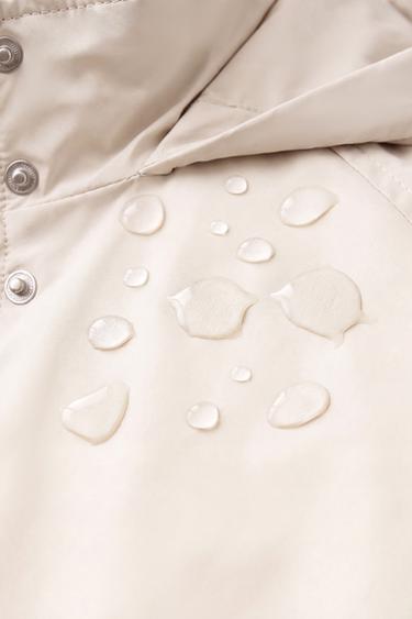 WATER-RESISTANT RUBBERISED RAINCOAT - Ecru by Zara
