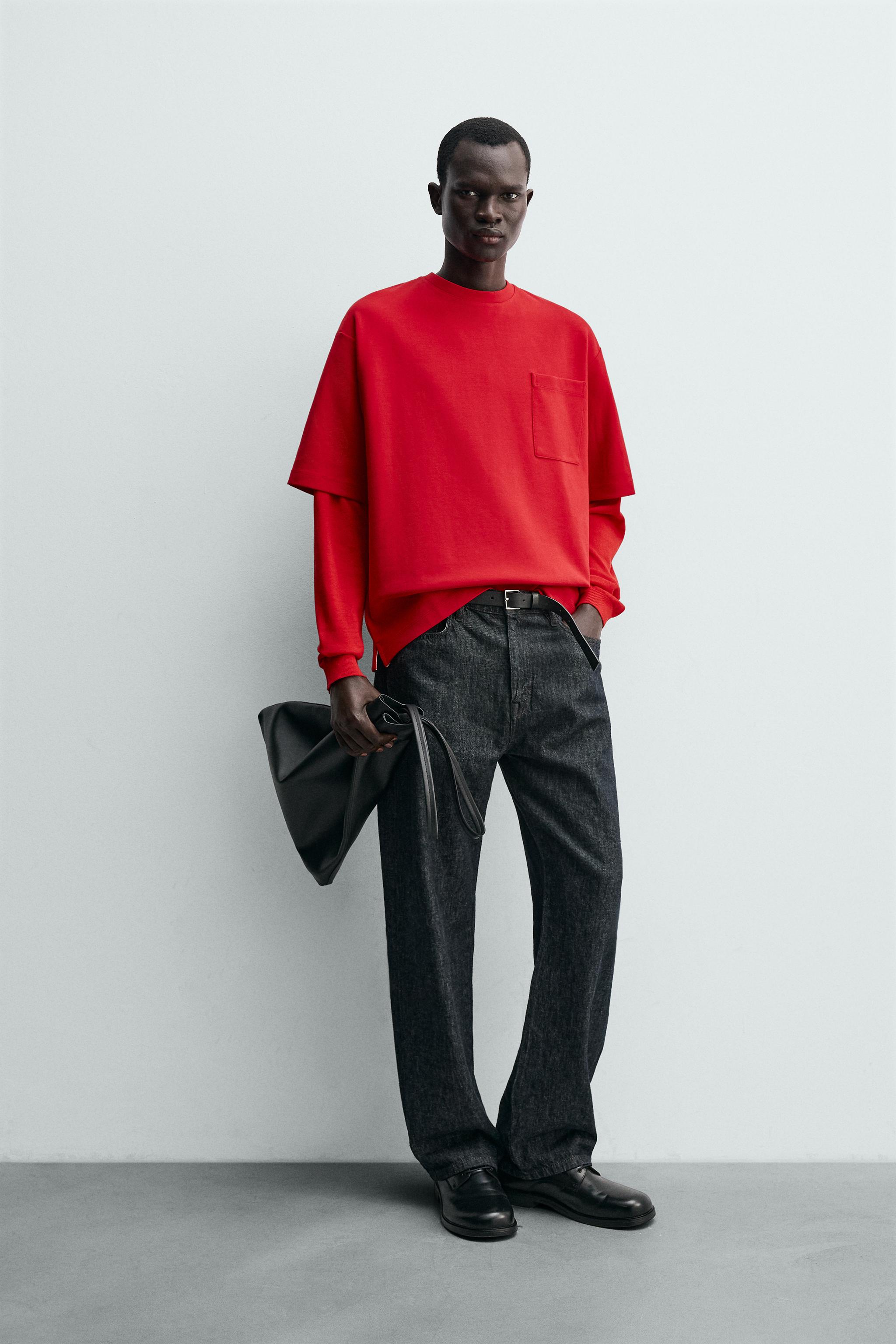 TECHNICAL SWEATSHIRT WITH POCKET - Red | ZARA United Kingdom
