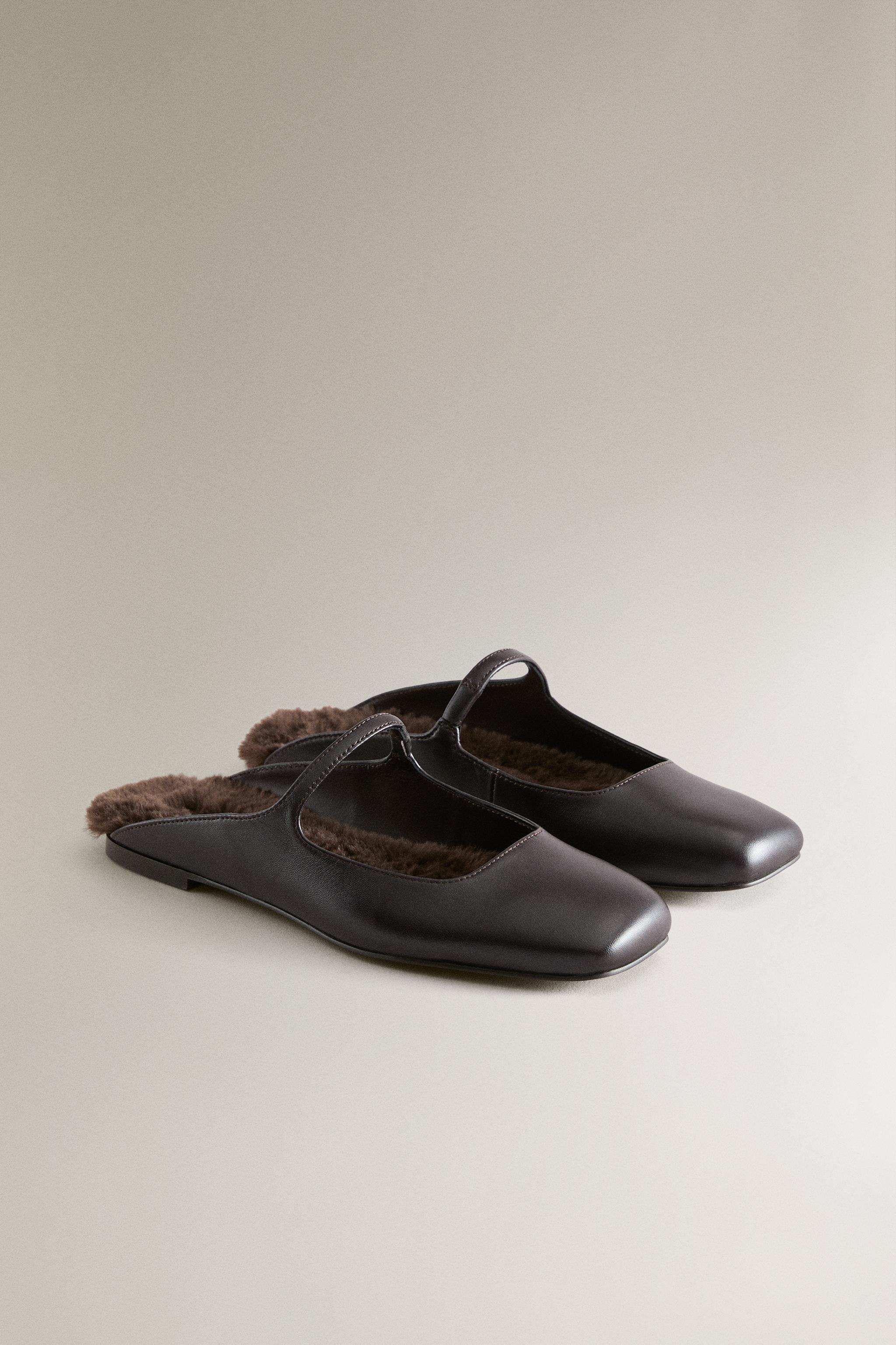 WARM LEATHER MULES