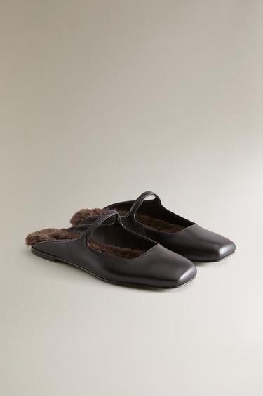 MULE CUIR CHAUDE - Marron de Zara - Image 1