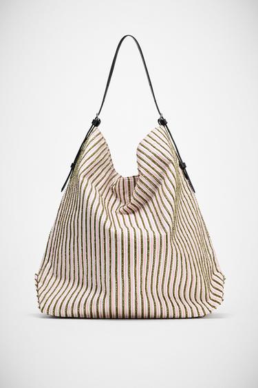 BOLSO SHOPPER APLIQUES BRILLOS - Rosa de Zara