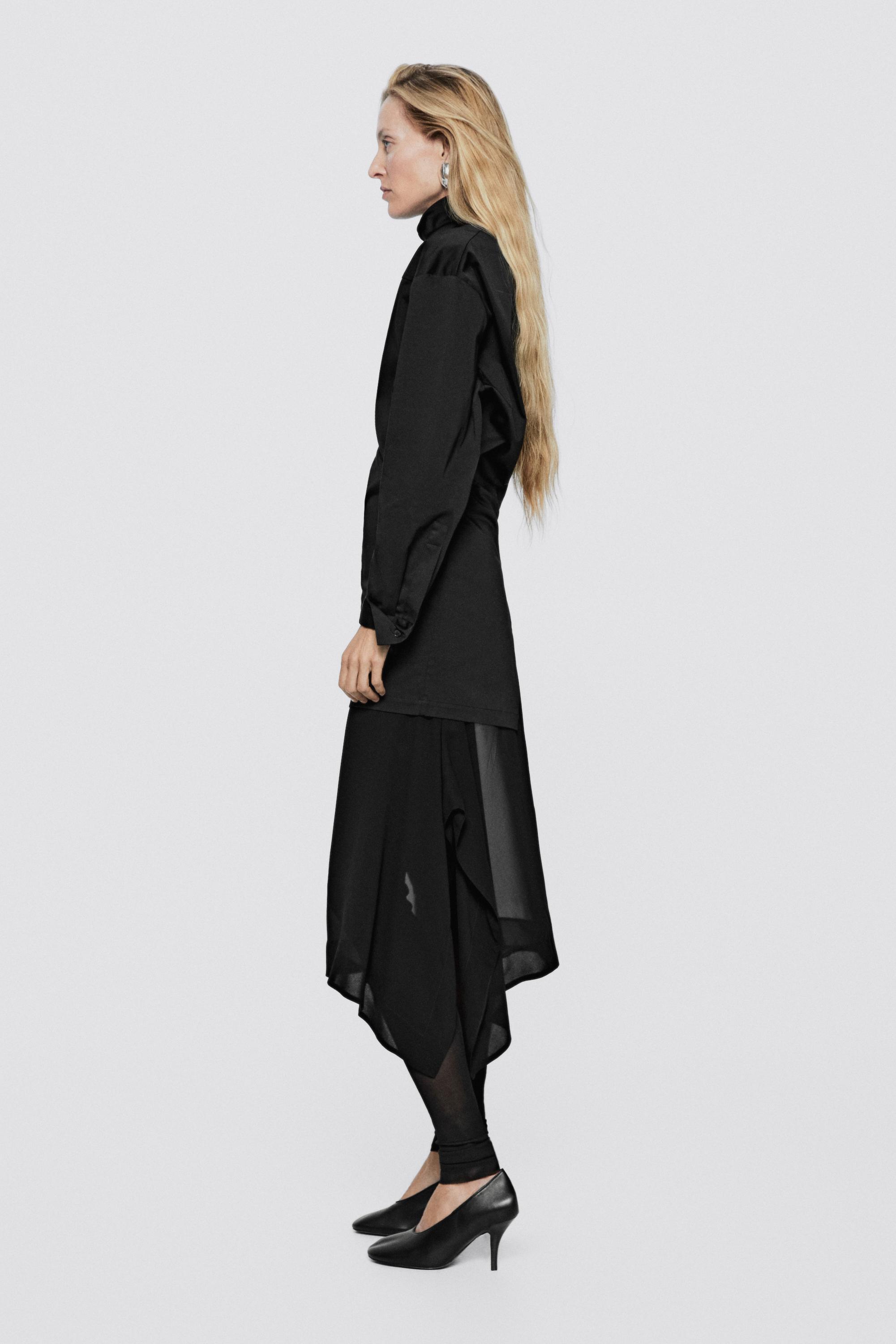 Semi-sheer asymmetric midi skirt - LIMITED EDITION