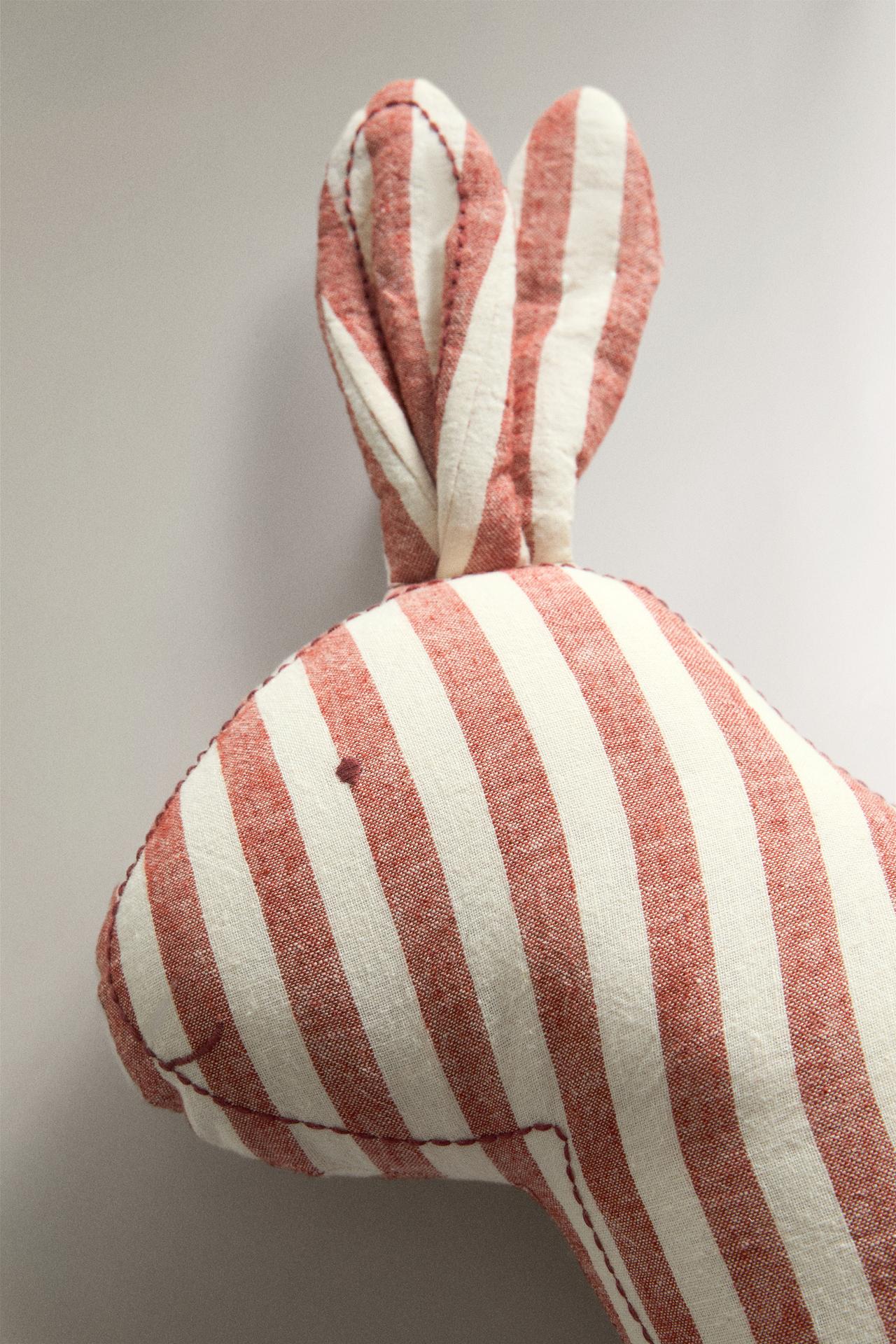 KIDS' RABBIT CUSHION — Brick