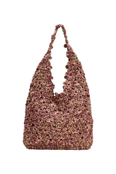 RAFFIA BUCKET BAG - Pink by Zara