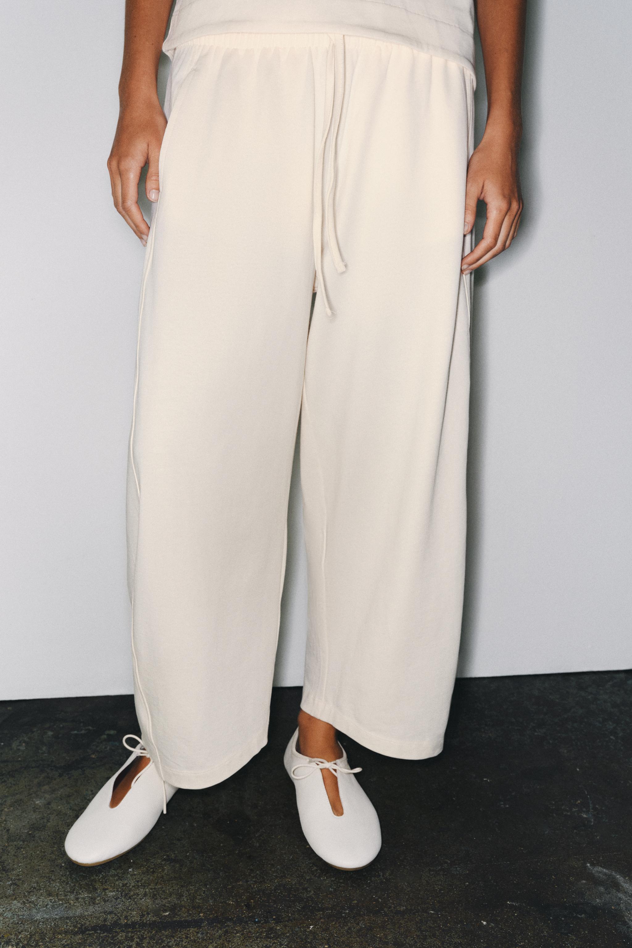 STRAIGHT LEG PANTS — Ecru