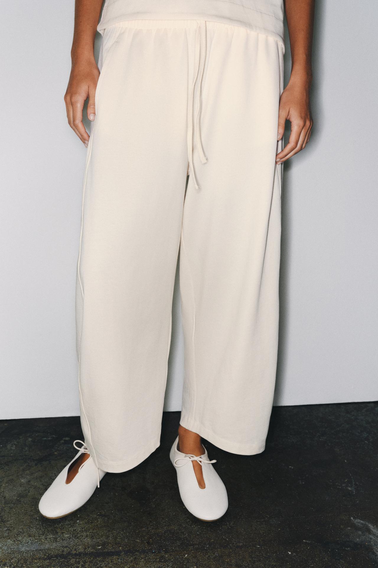 STRAIGHT LEG PANTS — Ecru