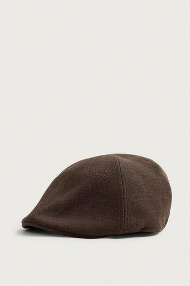Zara TEXTURED BERET - Brown