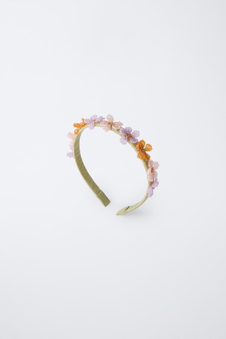 DIADEMA ABALORIOS FLORES Verde ZARA Chile - Main Image