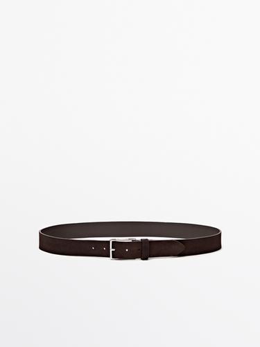 Zara Plush nappa leather belt with nickel buckle - Brown