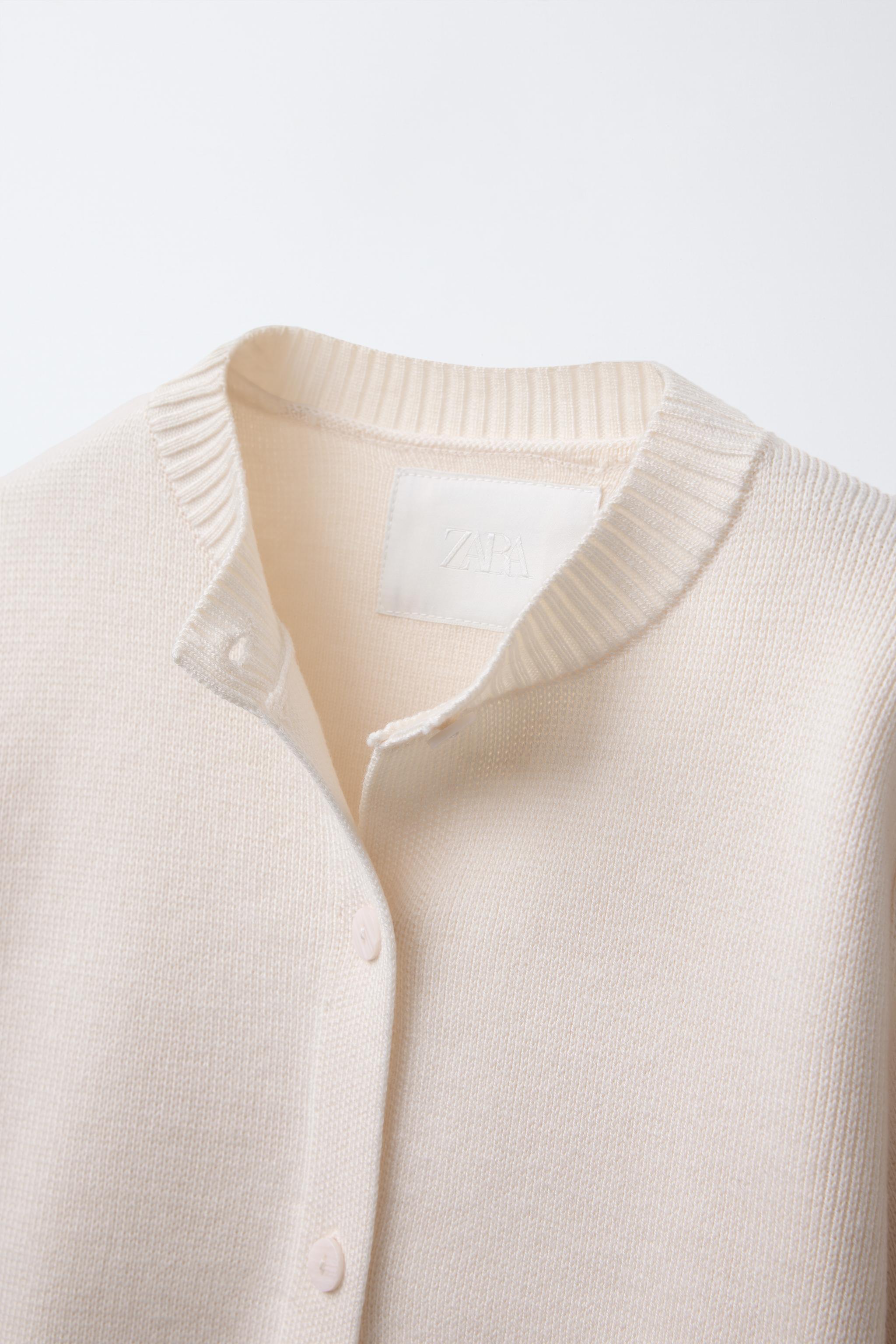 KNIT CARDIGAN - Ecru | ZARA United States KNIT CARDIGAN - Ecru | ZARA United States