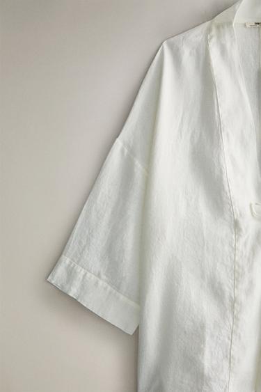 KIMONO LIN - Blanc cassé de Zara - Image 2