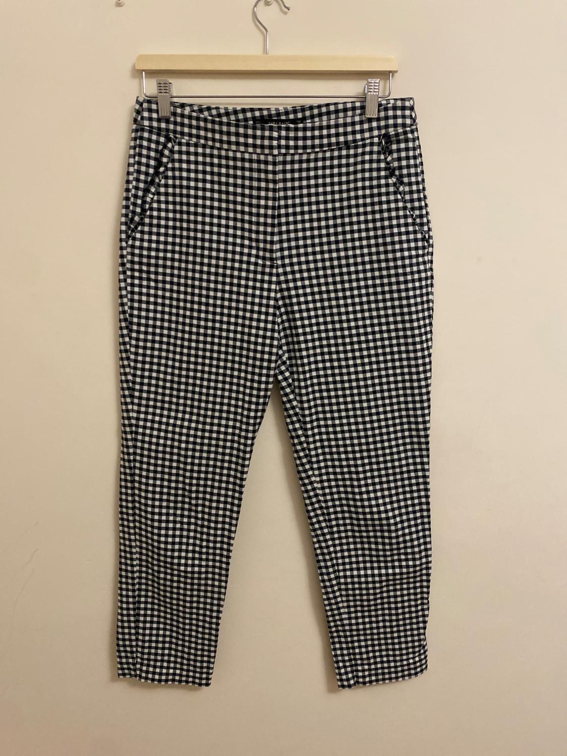 CHECKED TROUSERS WITH RUFFLES