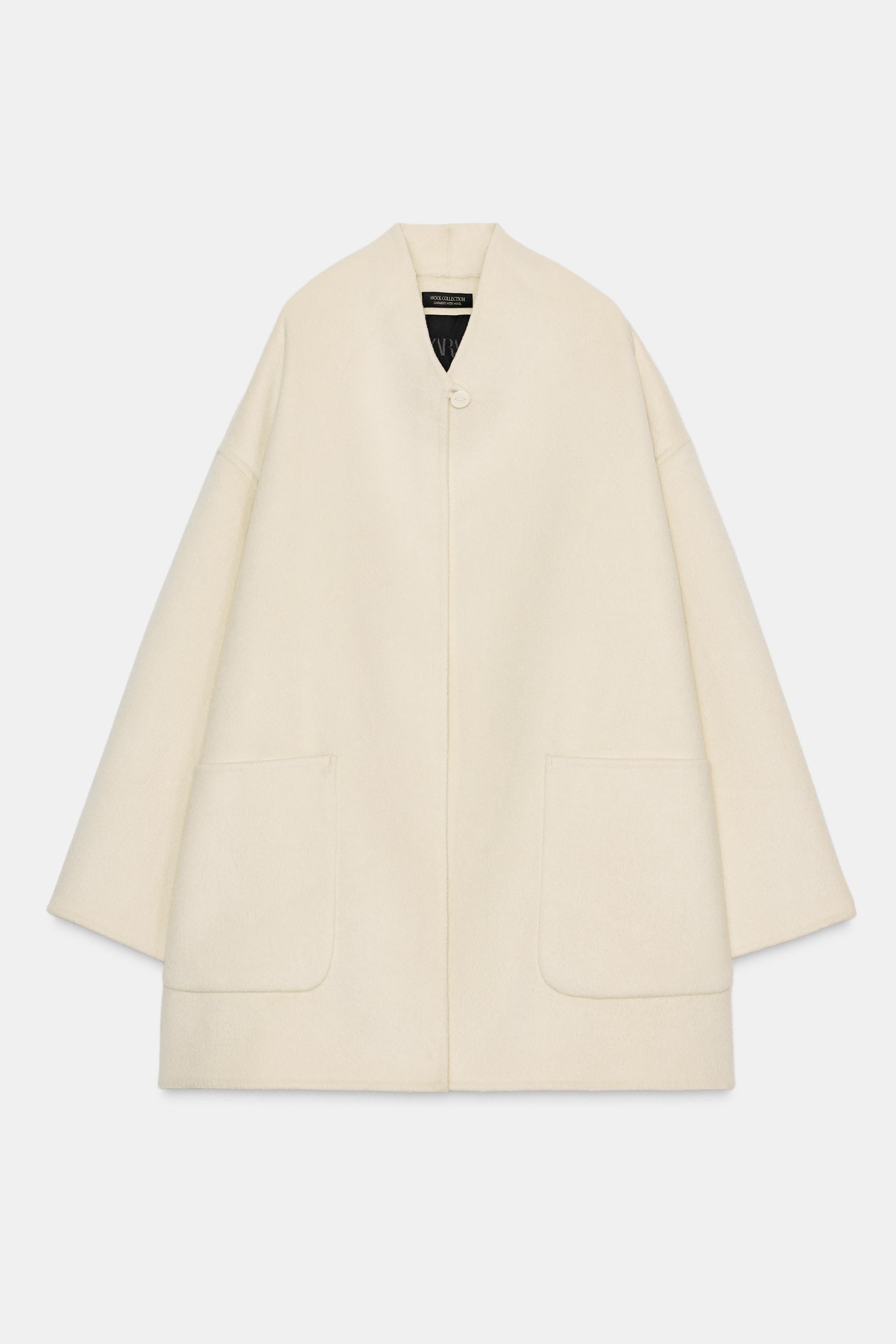 ZW COLLECTION WOOL BLEND CAPE COAT - Ecru | ZARA South Africa