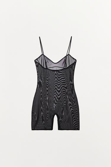SHORTS BODYSUIT WITH POLYAMIDE - Black by Zara - Image 10