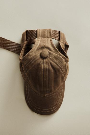 WAXED COTTON PETS CAP - Greenish by Zara