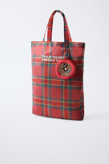 FOLDABLE COOKIE SHOPPER BAG - Red by Zara - Image 2