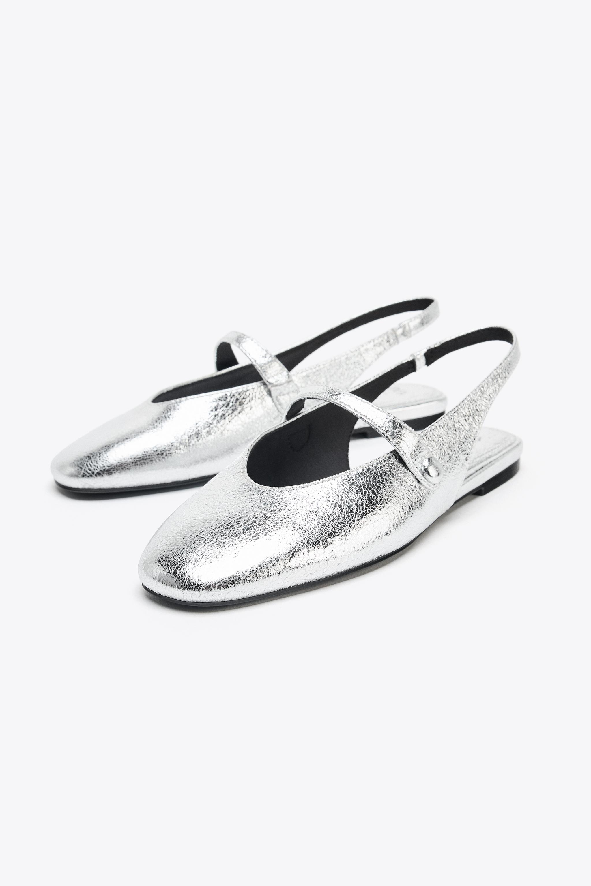METALLIC EFFECT BALLET FLATS