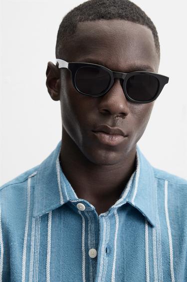 CHEMISE STRUCTURÉE À RAYURES - Indigo de Zara - Image 4