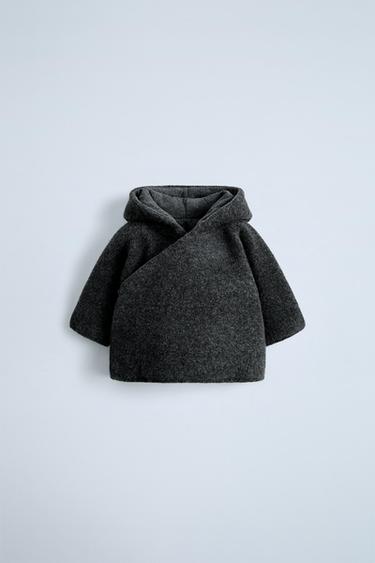 Zara MIXED HOODED JACKET - Dark gray