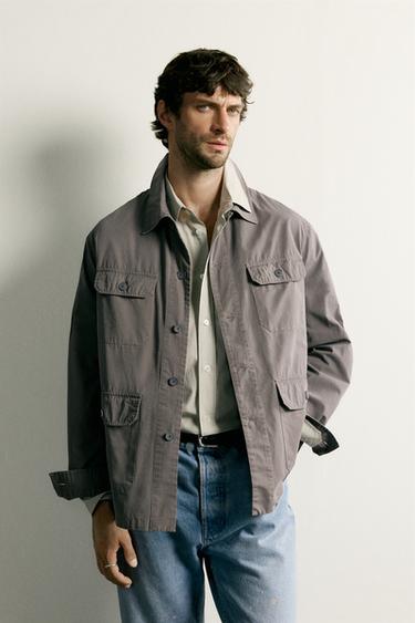 SOBRECAMISA LIGERA BOLSILLOS - Gris vigoré de Zara