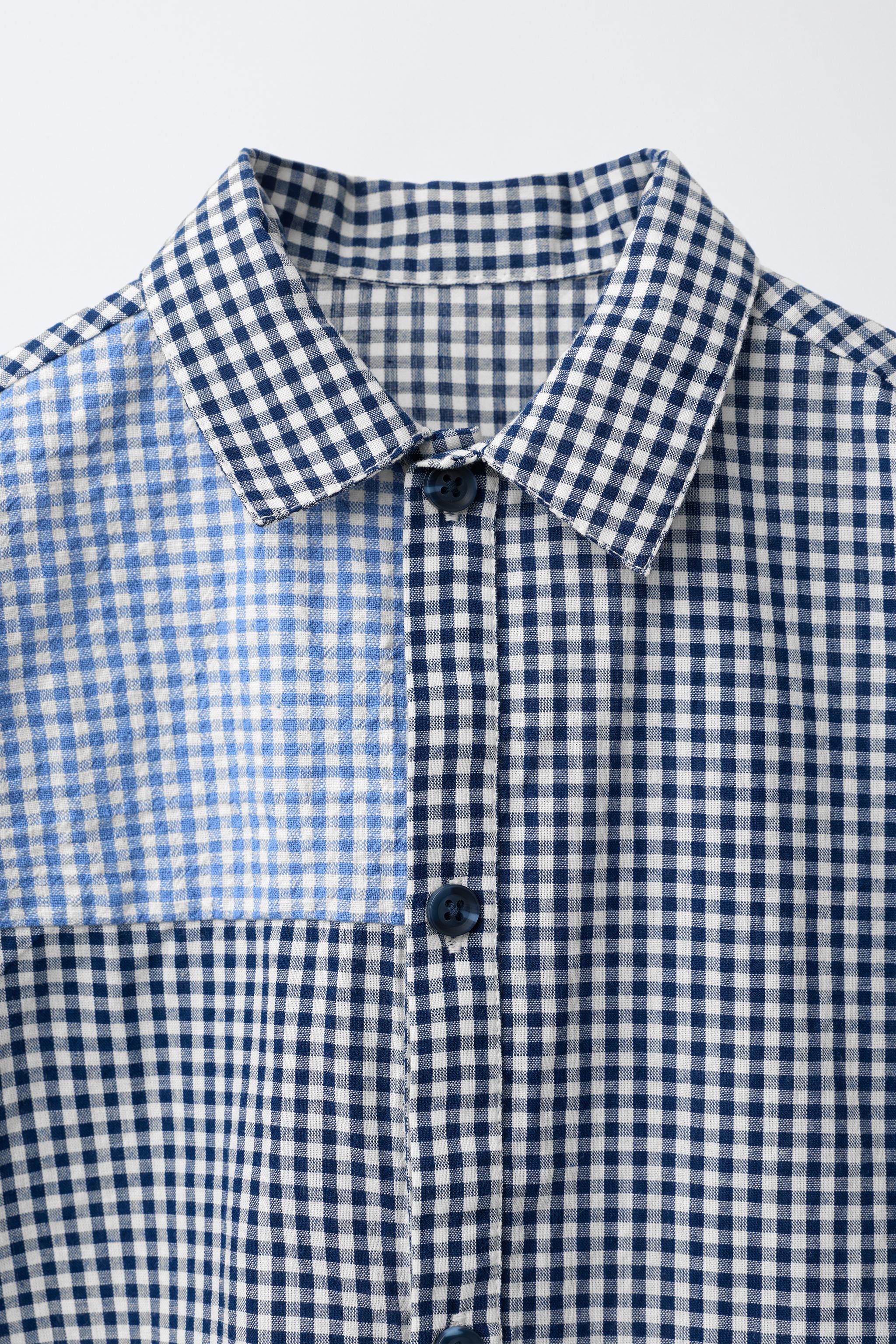 CHEMISE IMPRIMÉE À CARREAUX VICHY PATCHWORK