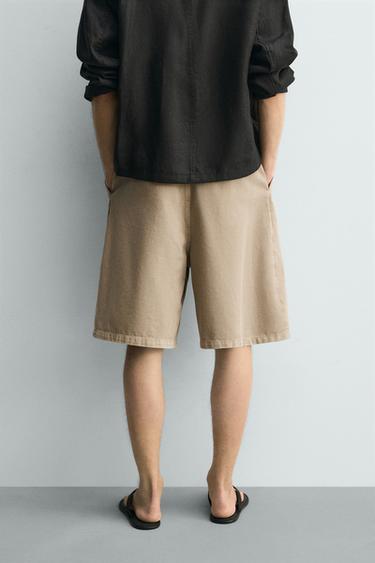 RELAXED FIT BERMUDA SHORTS WITH PLEATS - Beige by Zara - Image 2