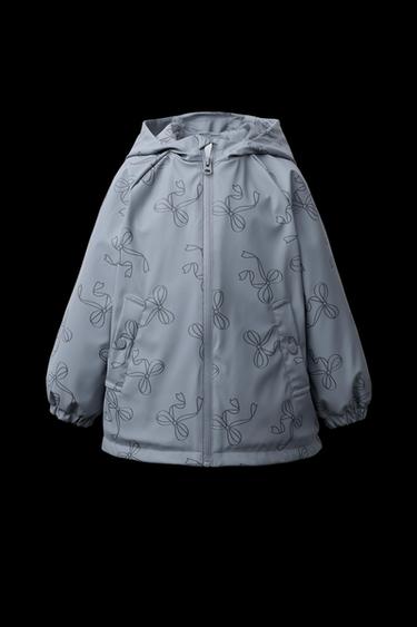 WATER-RESISTANT PRINTED RUBBERISED RAINCOAT WITH FLEECE LINING - Mid-blue by Zara - Image 0