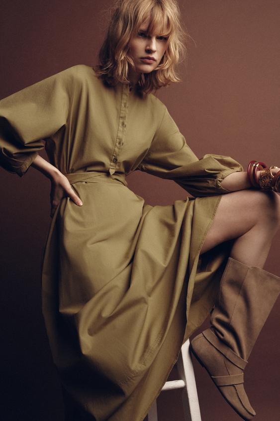 ZW COLLECTION BELTED SHIRT DRESS