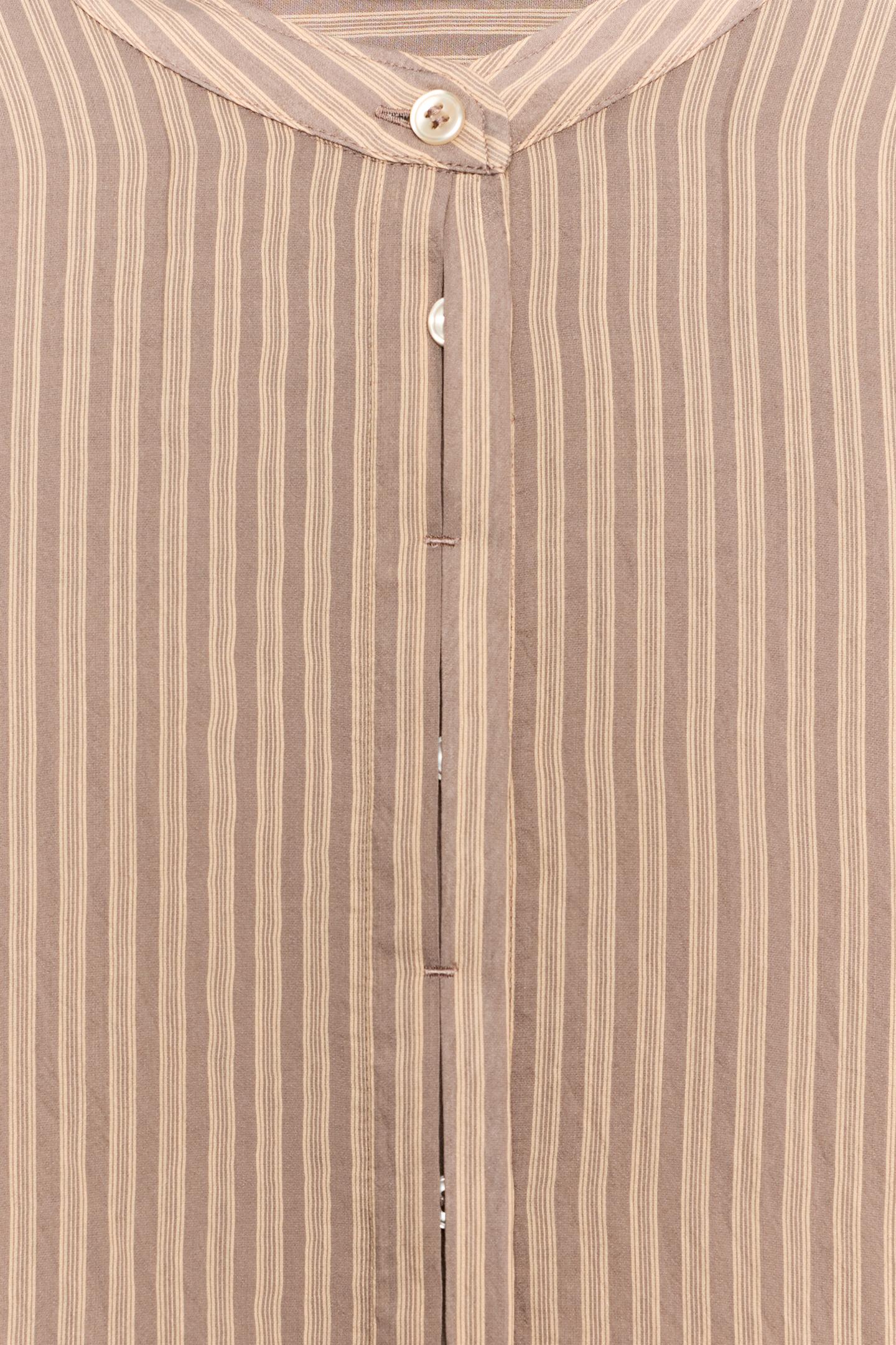 Женская рубашка Zara ZW Collection Striped, цвет: Серый / Рыжевато-коричневый — фото 7