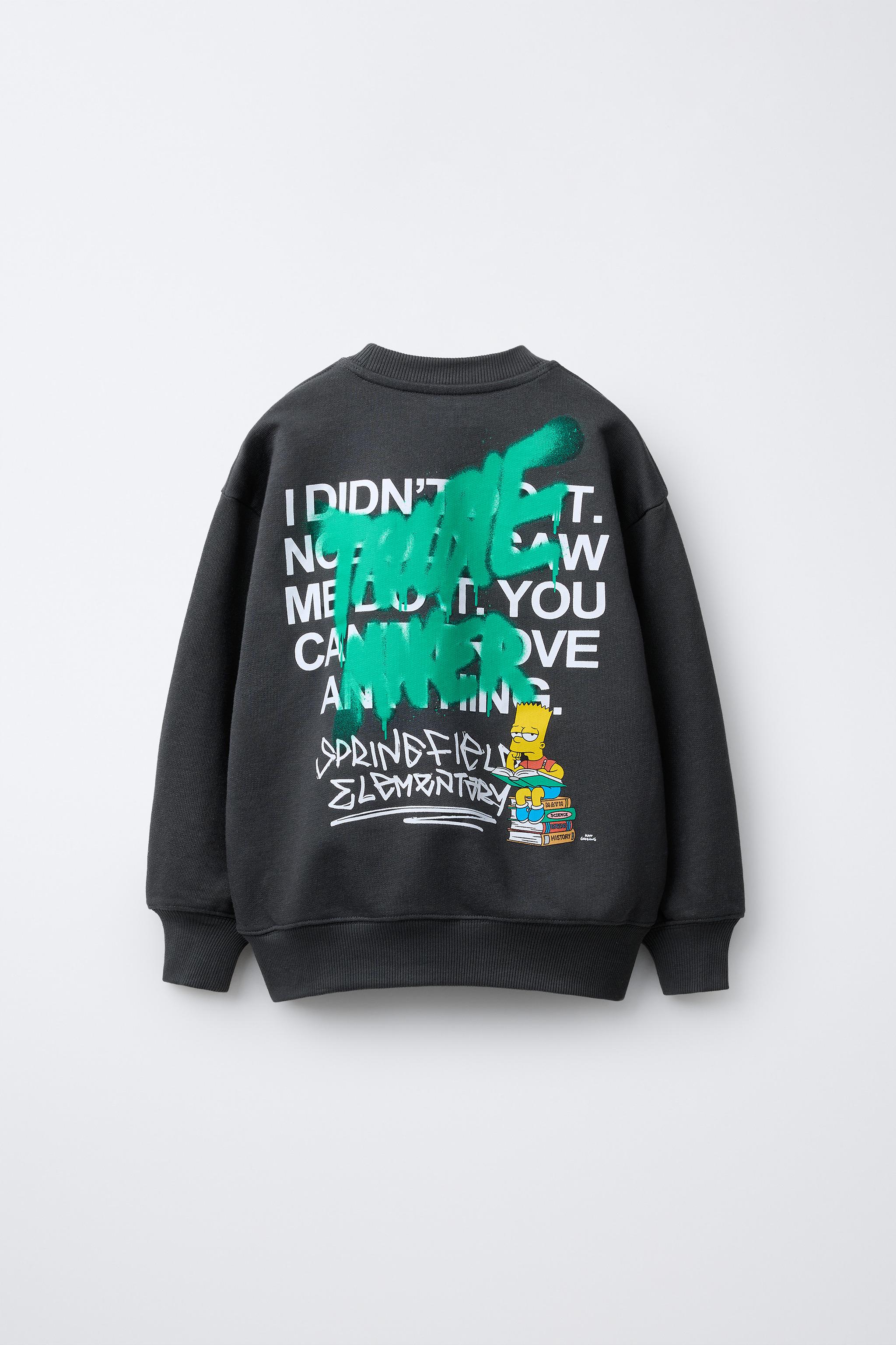 THE SIMPSONS ™ MATT GROENING PRINTED SWEATSHIRT - Gray green