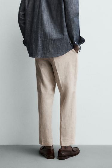 REGULAR FIT 100% LINEN TROUSERS - Light beige by Zara - Image 2