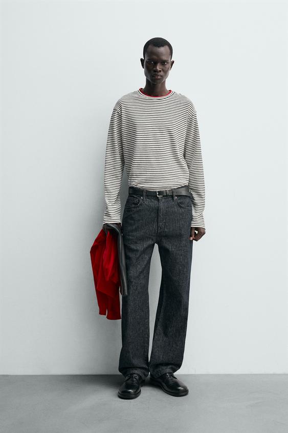 CONTRAST STRIPED T-SHIRT