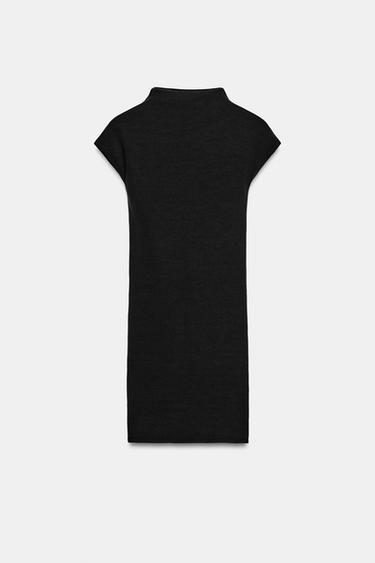 하이넥 미니 원피스 - Zara 블랙