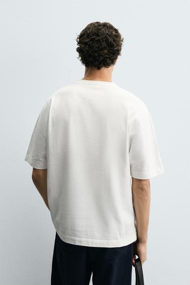 T-SHIRT HEAVYWEIGHT DÉLAVÉ - Blanc cassé de Zara - Image 2